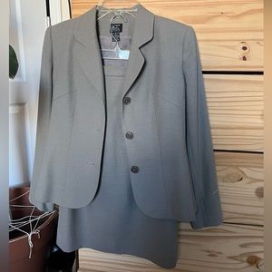morgan taylor studio skirt suit grey
